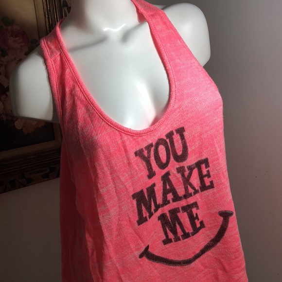 Y2K Pink Spring Break Souvenir Tank Top Tee Swim Cover-up You make me Smile OS - Picture 3 of 5
